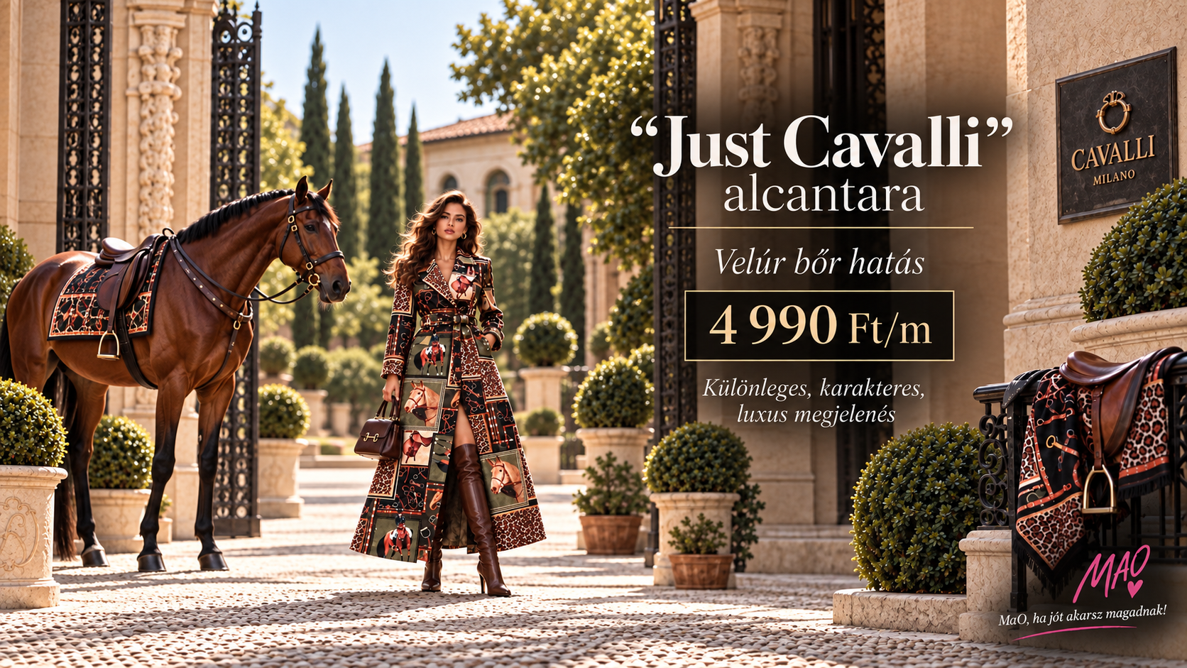 "JustCavalli" hangulatú alcantara